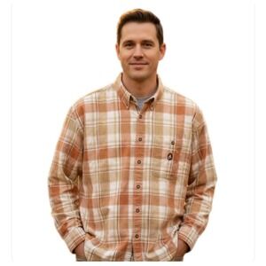 Bit & Bridle Western‎ Shirt Men's Size XL Long Sleeve Plaid Button-Up Pocket